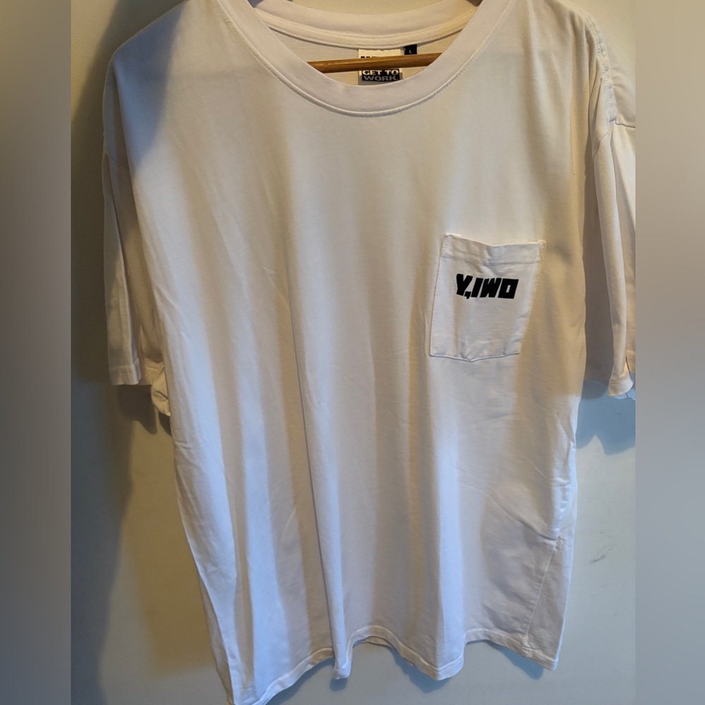 Y,IWO YIWO White pocket tee L